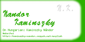 nandor kaminszky business card